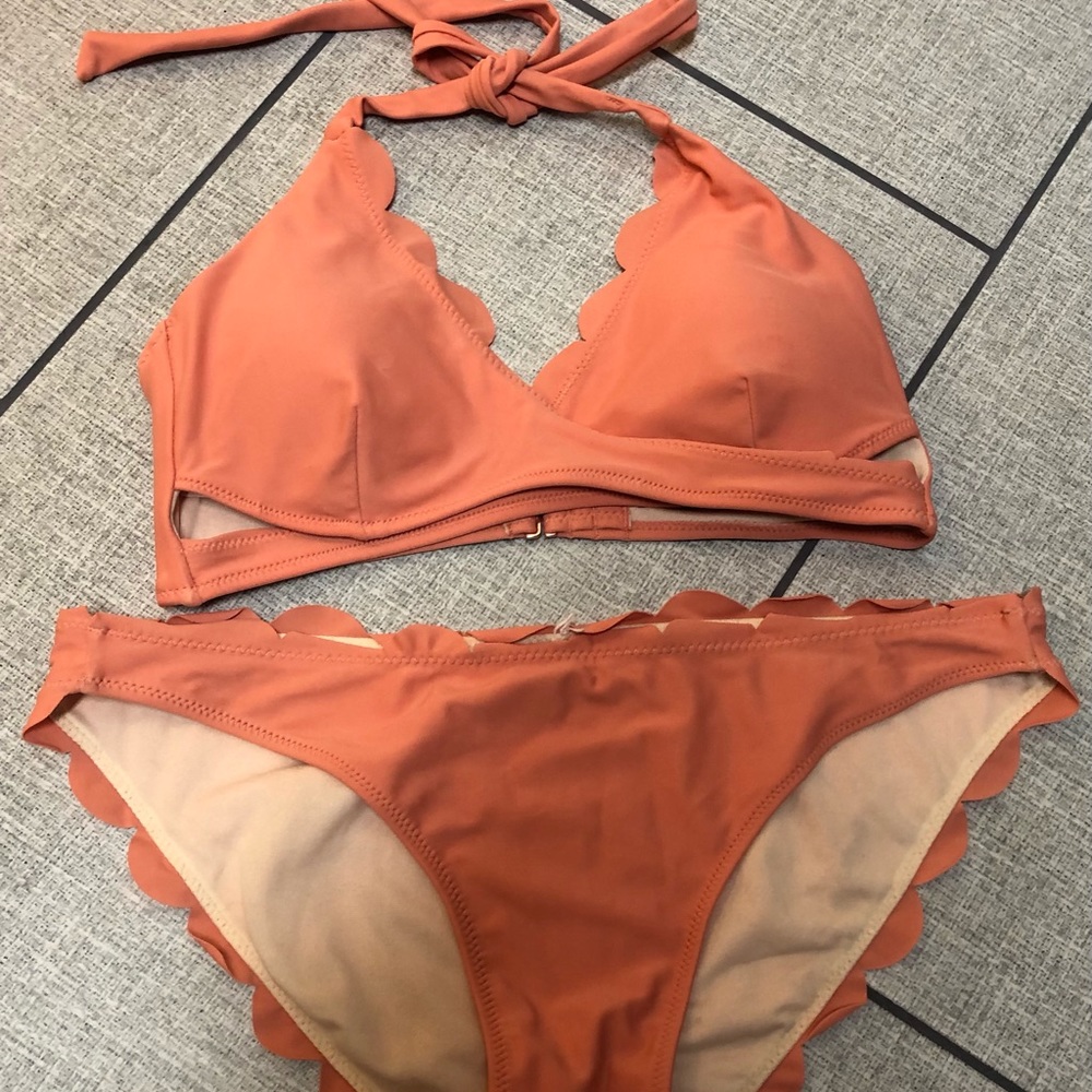 Scalloped Coral 2 Piece Swimsuit